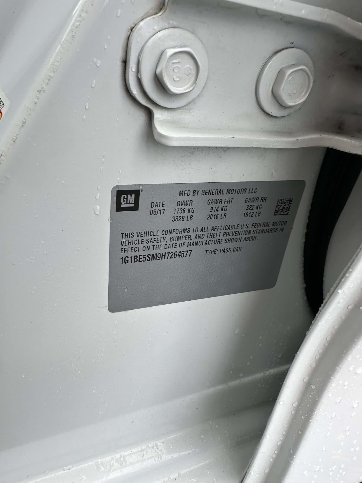 2017 Chevrolet Cruze 4dr Sdn 1.4L LT w/1SD