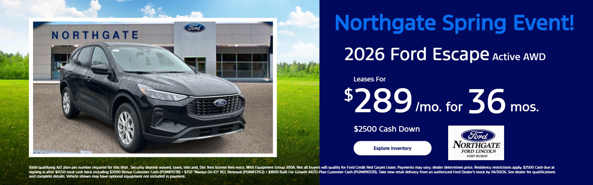 2026 Ford Escape Active AWD Lease Offer