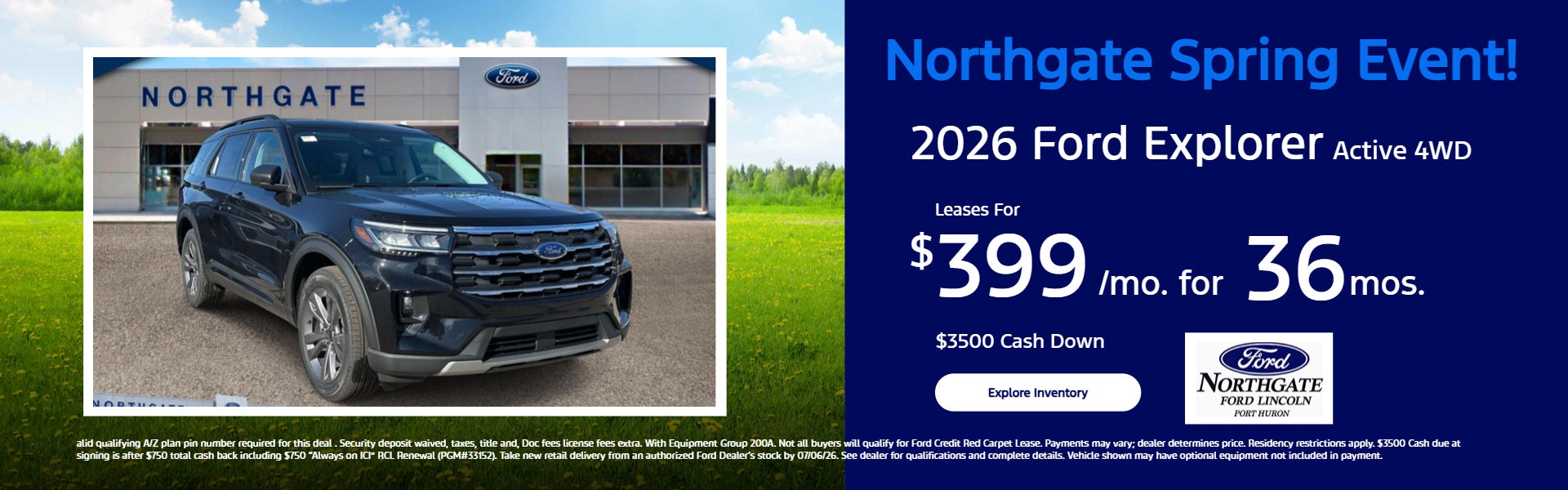 2026 Ford Explorer Active 4WD Lease Offer